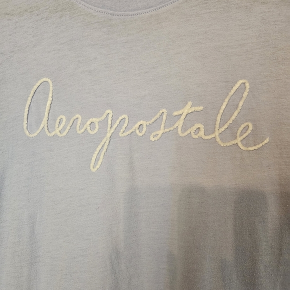 Aeropostale Baby Blue Classic Crew T Shirt Large Cotton Blend Casual Loungewear - Picture 3 of 6